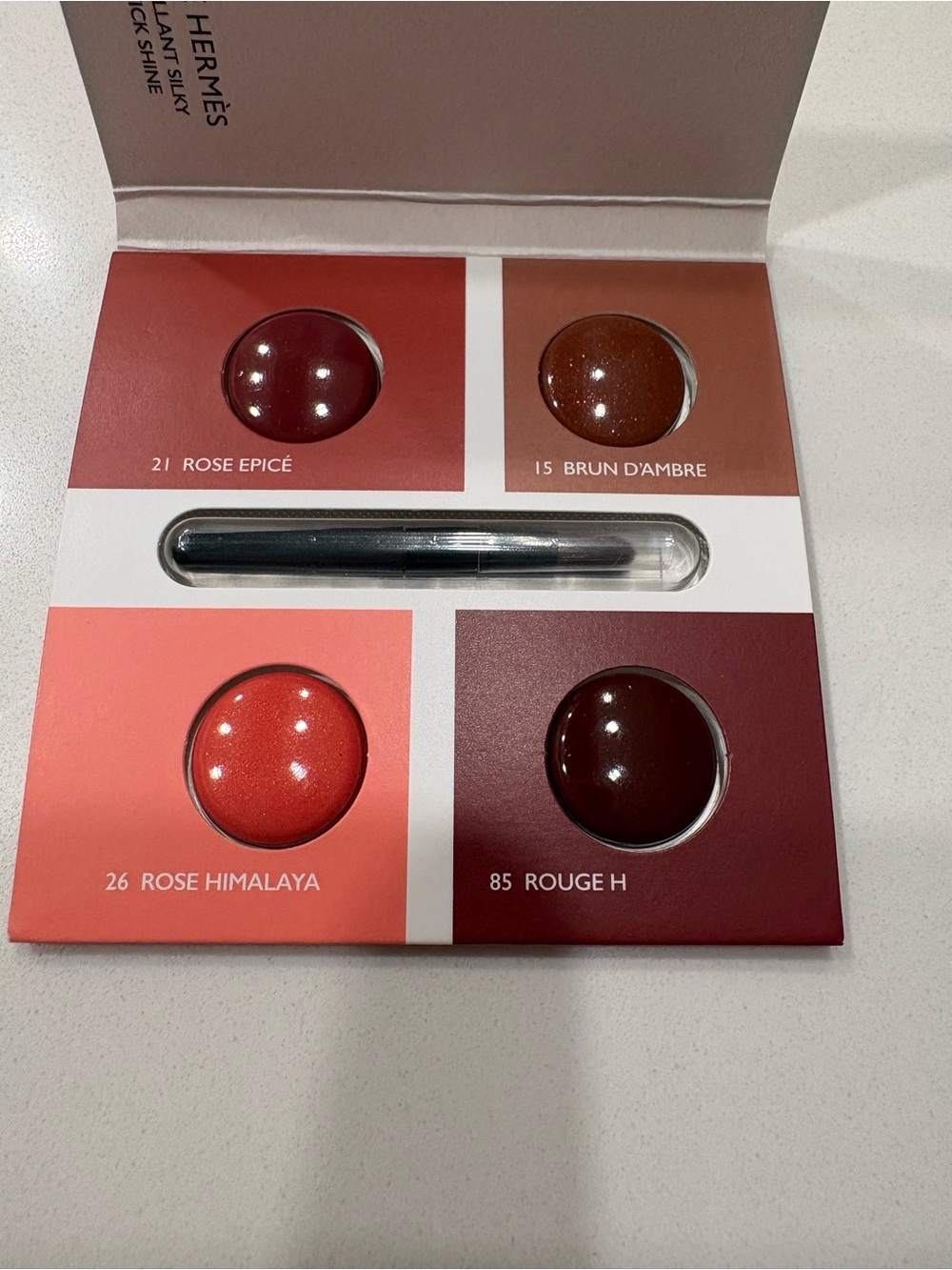 Hermes Lipstick Palette - Rose Epicé, Brun D'Ambre, Rose Himalaya, Rouge H